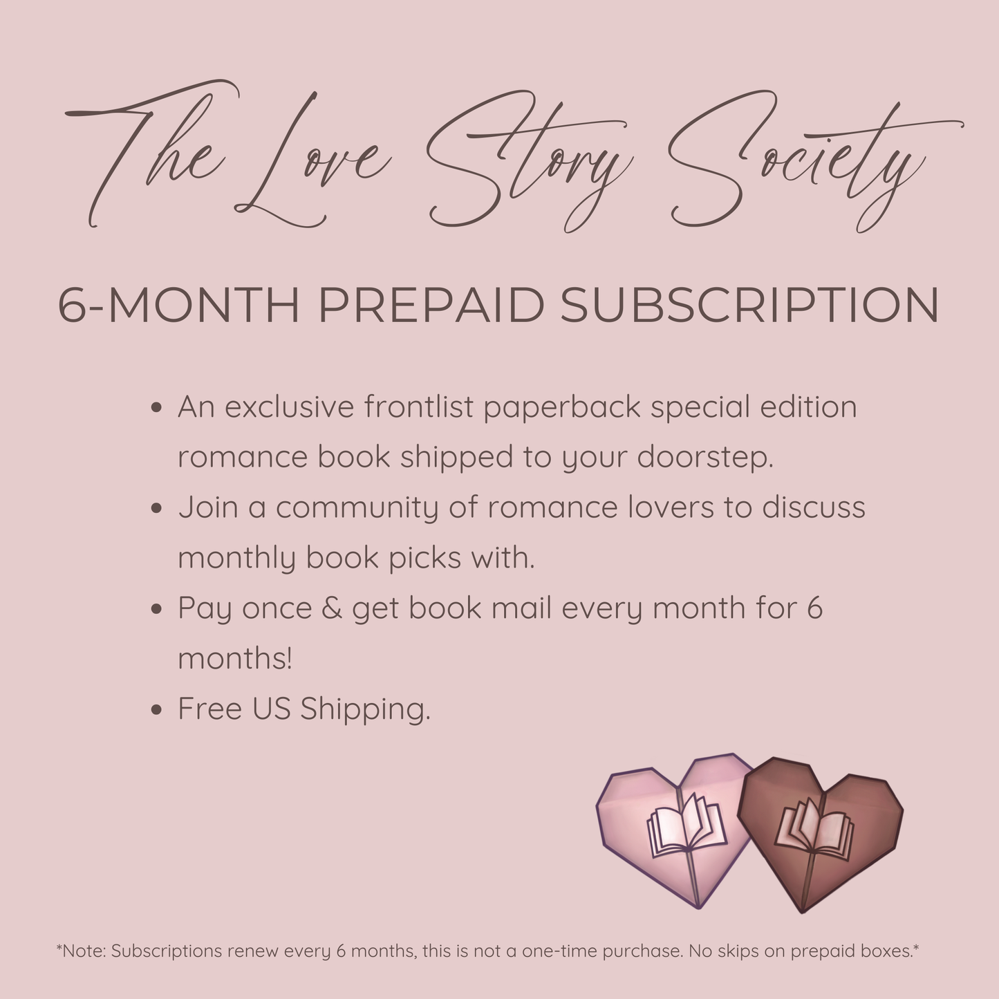 6 Month Prepaid - The Love Story Society Book Subscription